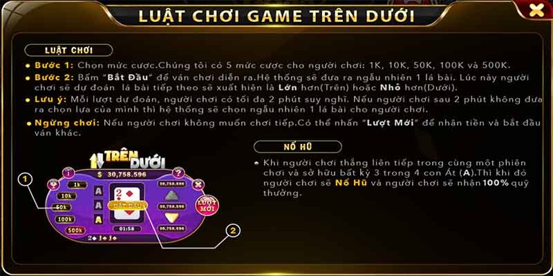 Luật chơi game Trên Dưới như thế nào?